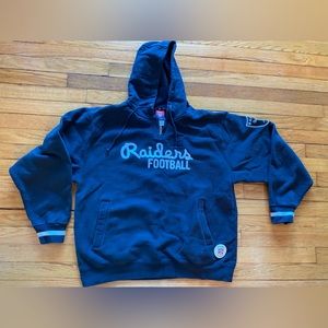 Vintage Raiders Football Reebok Stitched Black Pullover Hoodie Medium Patches